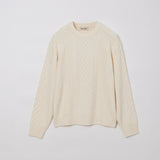 CASHMERE BLENDED CABLE KNIT WHITE