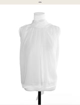 top pure halter tie bl + chiffon shirring sk set