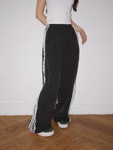 Black lace line sweatpants