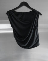 Ripple Drape One-Shoulder Off-Sleeveless
