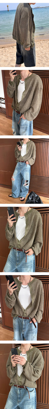 [Unisex] エスニックシースルーカーディガン(3color)