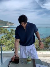 Jake Silket Hachi Half Zip-up Short Sleeve Knit