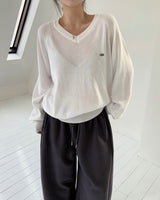 [MADE] Silhouette, summer V-neck loose fit knit