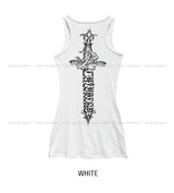 Sord lettering ribbed long sleeveless