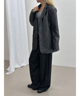 [F/W] Leather aging overfit blazer(2color)