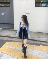 レイヤードクロップカーディガン
