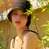KNIT BUCKET HAT BLACK