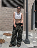 フィリーカッティングワイドクロップスリーブレス