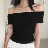 サイドシャーリングオフショルダーTシャツ