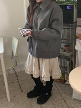 [unisex] Higgem Wool Collar Half Coat
