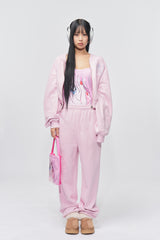 '& SPEAK LOVE WAITS' ANIMATION SWIMSUIT PINK