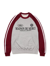 [起毛]UNISEX Football Team Jersey Heavy Terry Raglan Sweatshirt Melan Gray (FCE4TS654M)