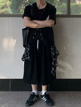 Rayo Check Layered Bermuda Pants