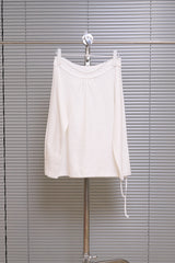 Off Shoulder String Sweatshirt (Ivory)