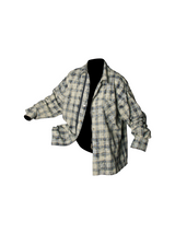 RELABEL Three-Dimensional Composition (Illusion) Washed Tassel Double Door Placket Pearl Buckle Double Head Zipper Plaid Shirt