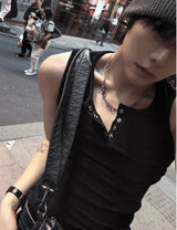 Double Layered Necklace [ Silver ] 