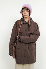 Single collar utility half coat (2color)