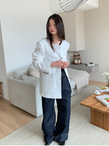 NON COLLAR LINEN JACKET (2C)