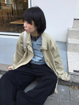 モノストライプVネックニット (3color)
