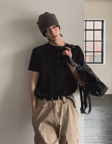 Becue Chrome Henry Neck Short Sleeve T-Shirt