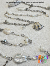 Natural pearl and shell waist chain