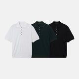 [Planning] LMN Texture Collar Short-Sleeved Knitwear (3 colors)