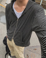 Benny Striped Hood Zip-Up