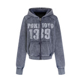 Washed Vintage Pocket Hoodie Zip-up 232818681