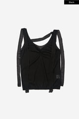 Sheer layered wrap sleeveless