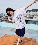 CAT GIRL T SHIRT - WHITE