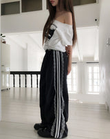 Ruffy Lace Track Nylon Pants
