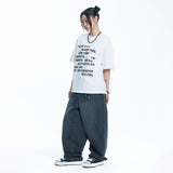 Washed Crop Lettering Short Sleeve - WHITE
