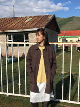 Single collar utility half coat (2color)