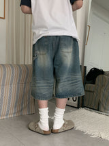 Ren One-Tuck Brush Bermuda Denim