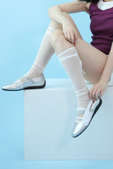 sheer strap leg warmer (white)