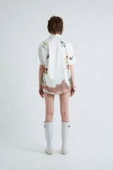 Leaf Satin Short Pants