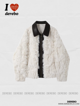 Muse Soft Color Leather Zip-Up Fur Jacket