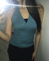 Hookin Studded Halter Neck Sleeveless Top