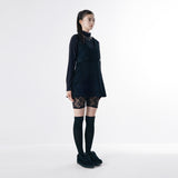 Wool button mini dress 001
