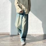 Faded Panel Wide Denim