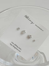 [4 set] White Snowflake Piercing Set 