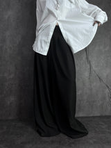 double-pleated long wide slacks