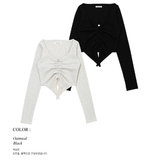 LILY SHIRRING STRING TOP_OATMEL
