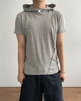 Inset Hooded Seam Short Sleeve T-shirt