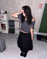 (2color) Shirring Pocket Frill Balloon Skirt