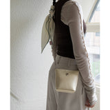 leather mignon bag - butter / strap - ( cowleather,  chain)