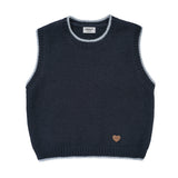 シンプルラインニットベスト (Navy)