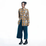 Washed Painted Check Shirt - YELLOW