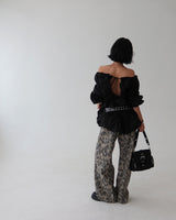 leopard leopard wide long pants