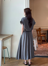 Ronda Layered Shirt Banding Skirt Set (Belt Set)